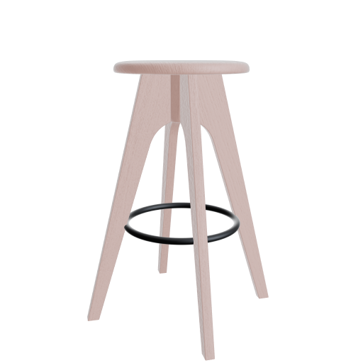 Barhocker Bern Esche lackiert rosa